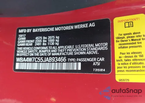 2018 BMW 440I z USA, uszkodzony, nr VIN WBA4W7C55JAB93466